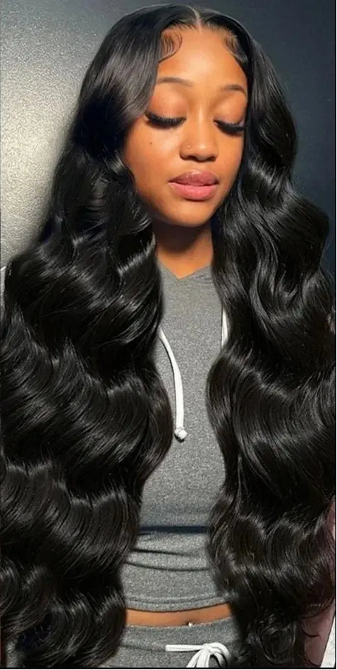 Body Wave Lace Front Human Hair Wig 30 34 40 Inches 200 Density Brazilian Remy 13x6 Transparent Hd Lace Frontal Wigs