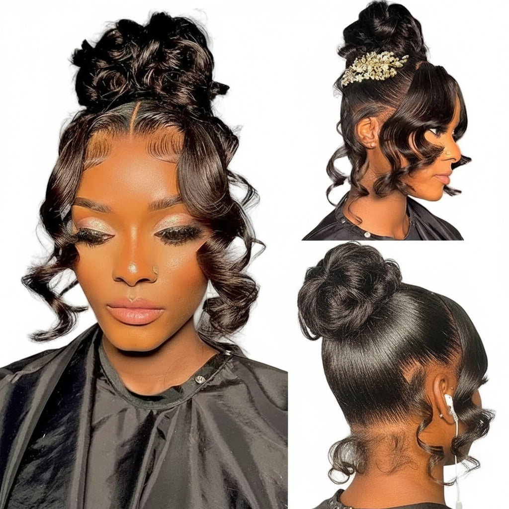 Body Wave 360 HD Full Lace Front Wigs Human Hair Pre Plucked 12A Glueless Brazilian Virgin Wig With Drawstring