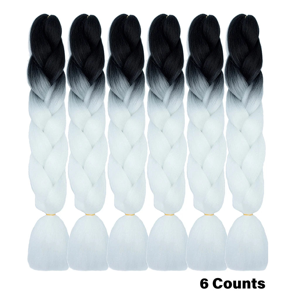Crochet Braids 6Pcs Braiding Hair Ombre Synthetic