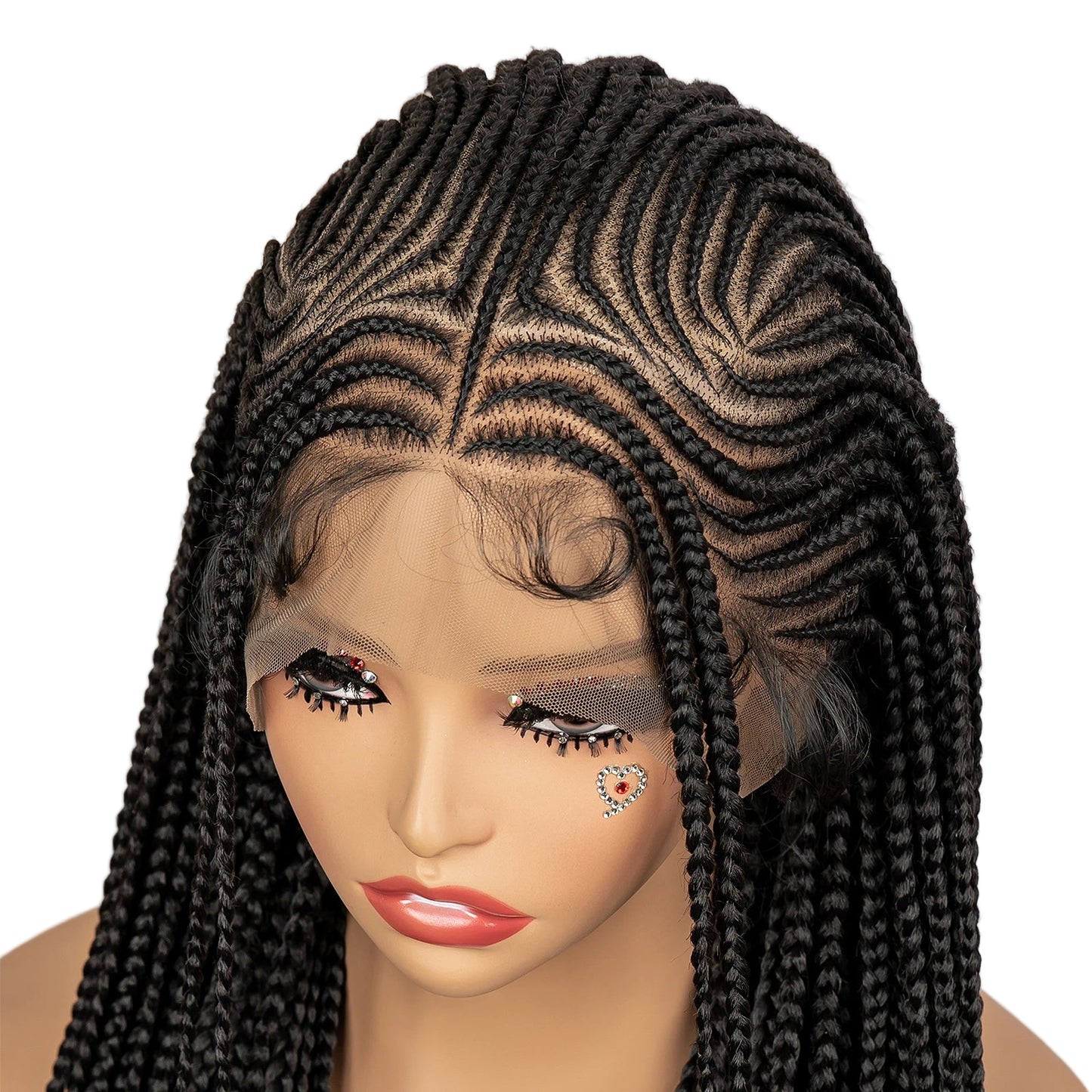 African Braided Hair Wigs Synthetic Full Lace Cornrows