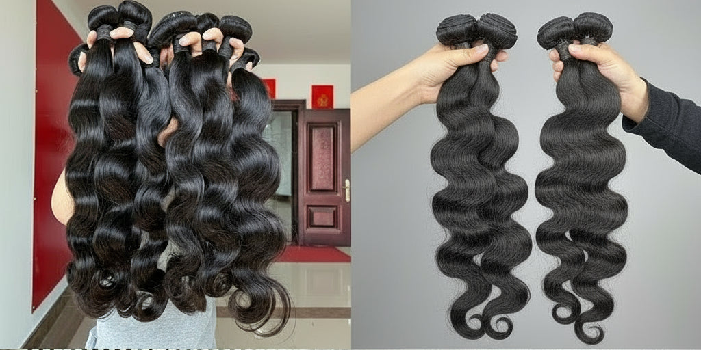 Body Wave Bundles 100% Human Hair with 4x4/5x5 Closure 20 22 24inch Raw Hair Extensions Bundles with 2x6 Midlle Part Closures