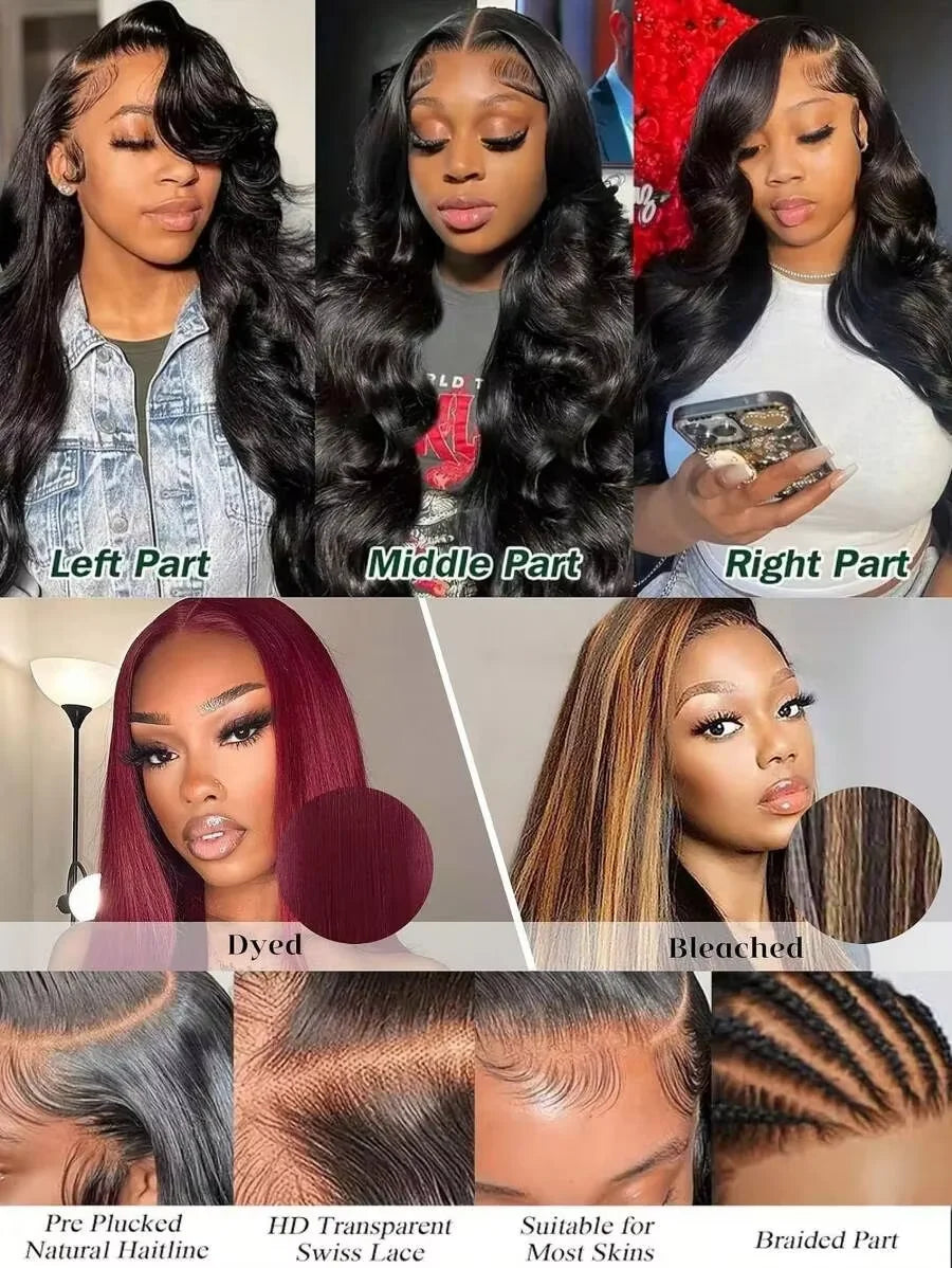 250% 13x6 Hd Transparent Lace Frontal Wig Body Wave