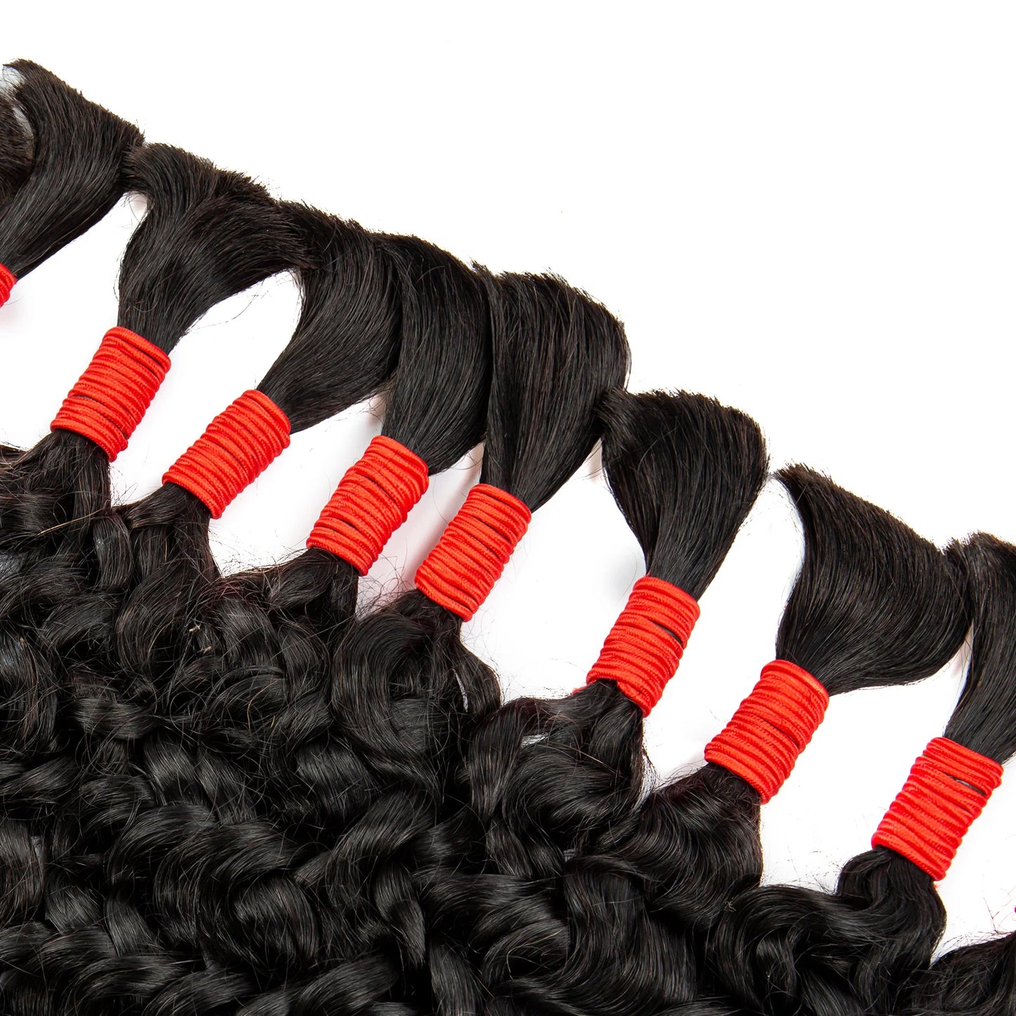 22 24Inch Deep Wave Bulk Human Hair for Boho Braids No Weft Colored 100% 12A Human Hair Bulk Curly Extensions for Braiding