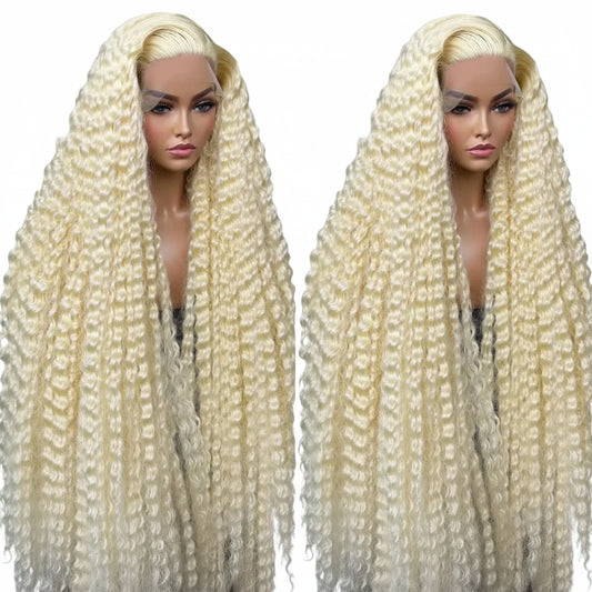 613 Blonde Human Hair Wig Deep Wave 38 Inch