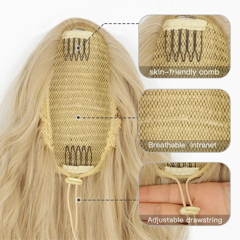 Synthetic Long Wavy Ponytail Extensions