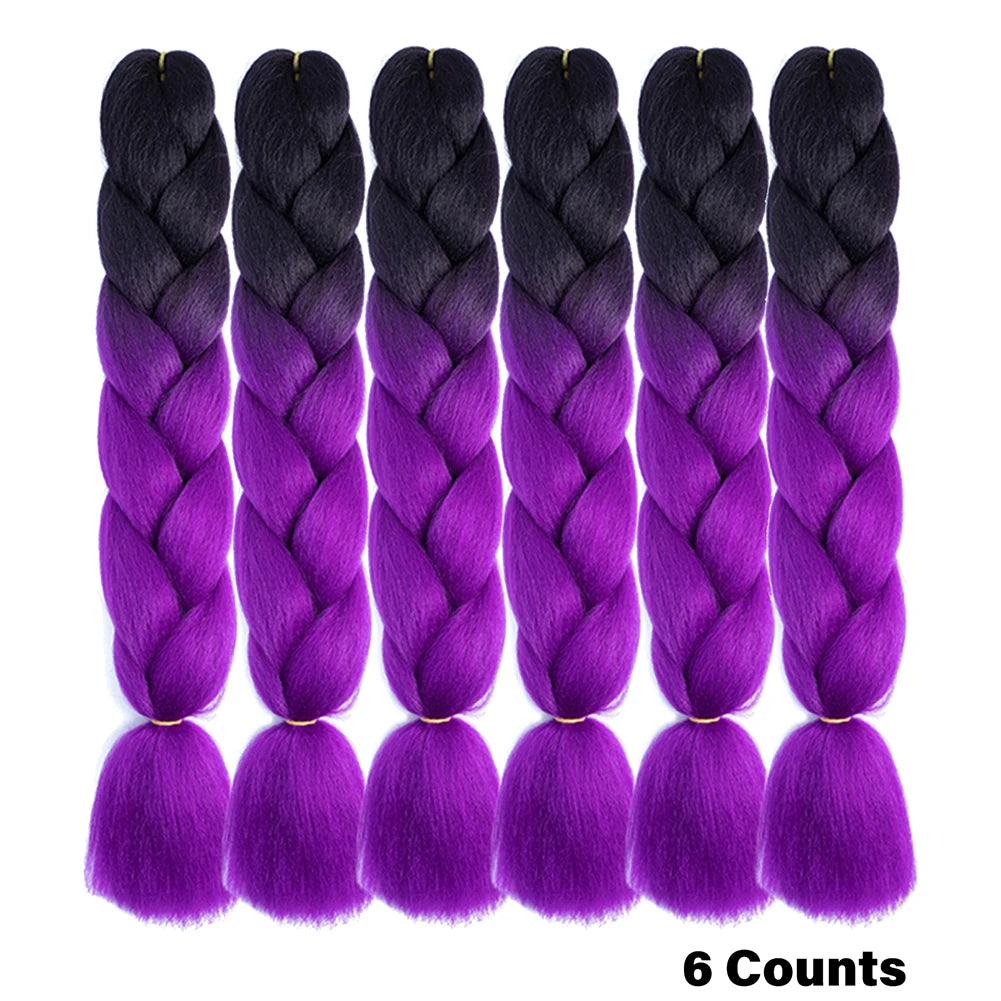 Crochet Braids 6Pcs Braiding Hair Ombre Synthetic