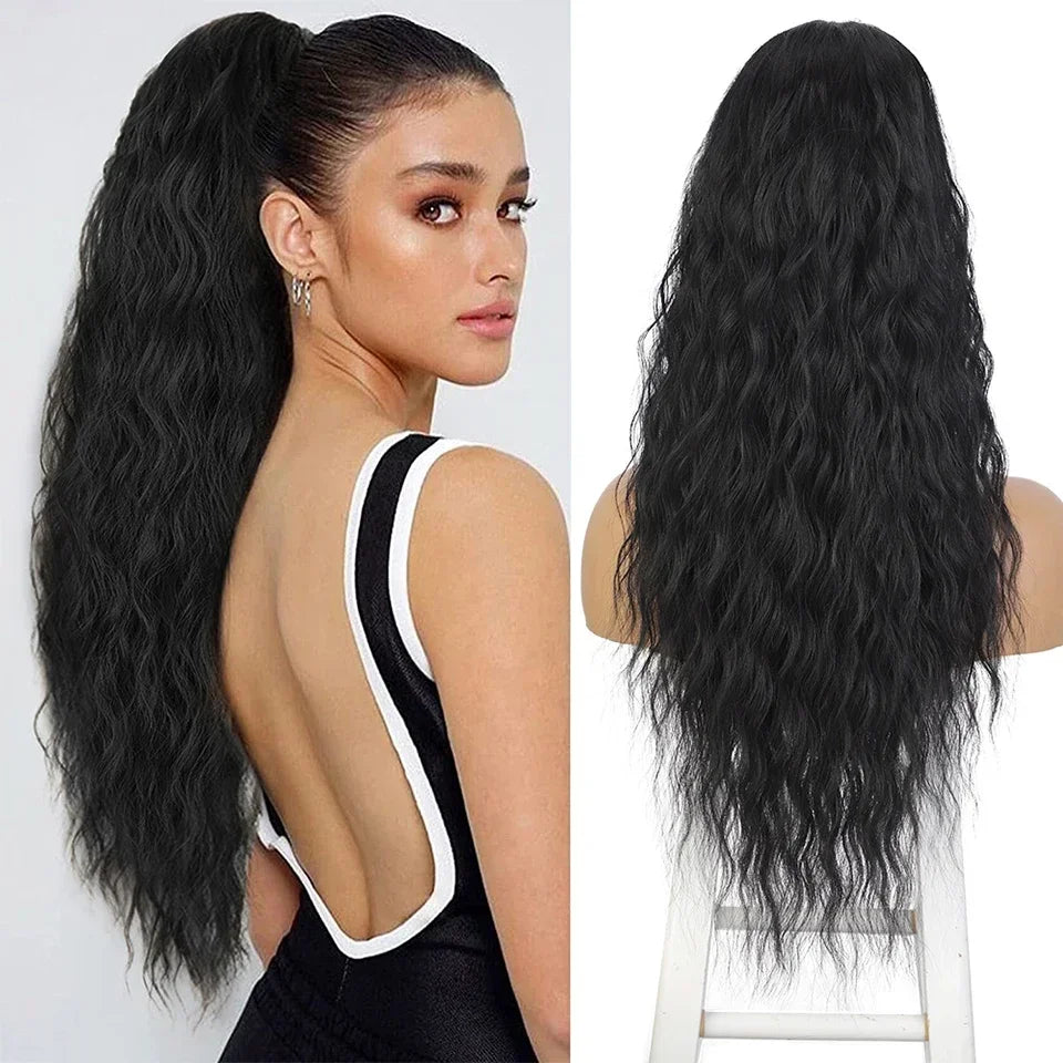 Synthetic Long Wavy Ponytail Extensions