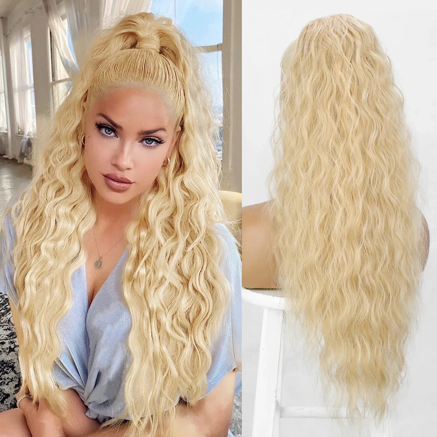 Synthetic Long Wavy Ponytail Extensions