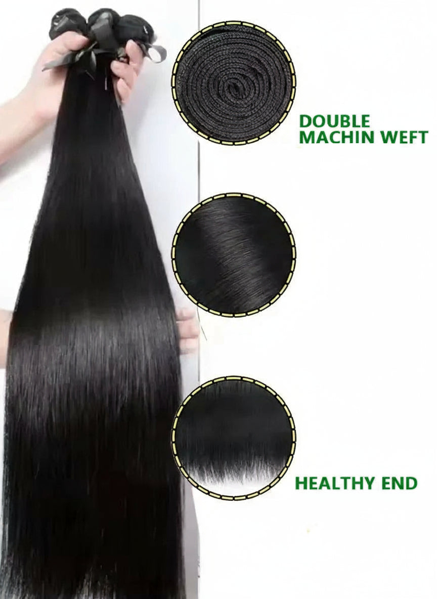 40 50Inch Straight Bundles 100% Human Hair 16A Remy Brazilian Virgin Weave 3 4 5 Pcs Raw Hair Bundles Extensions