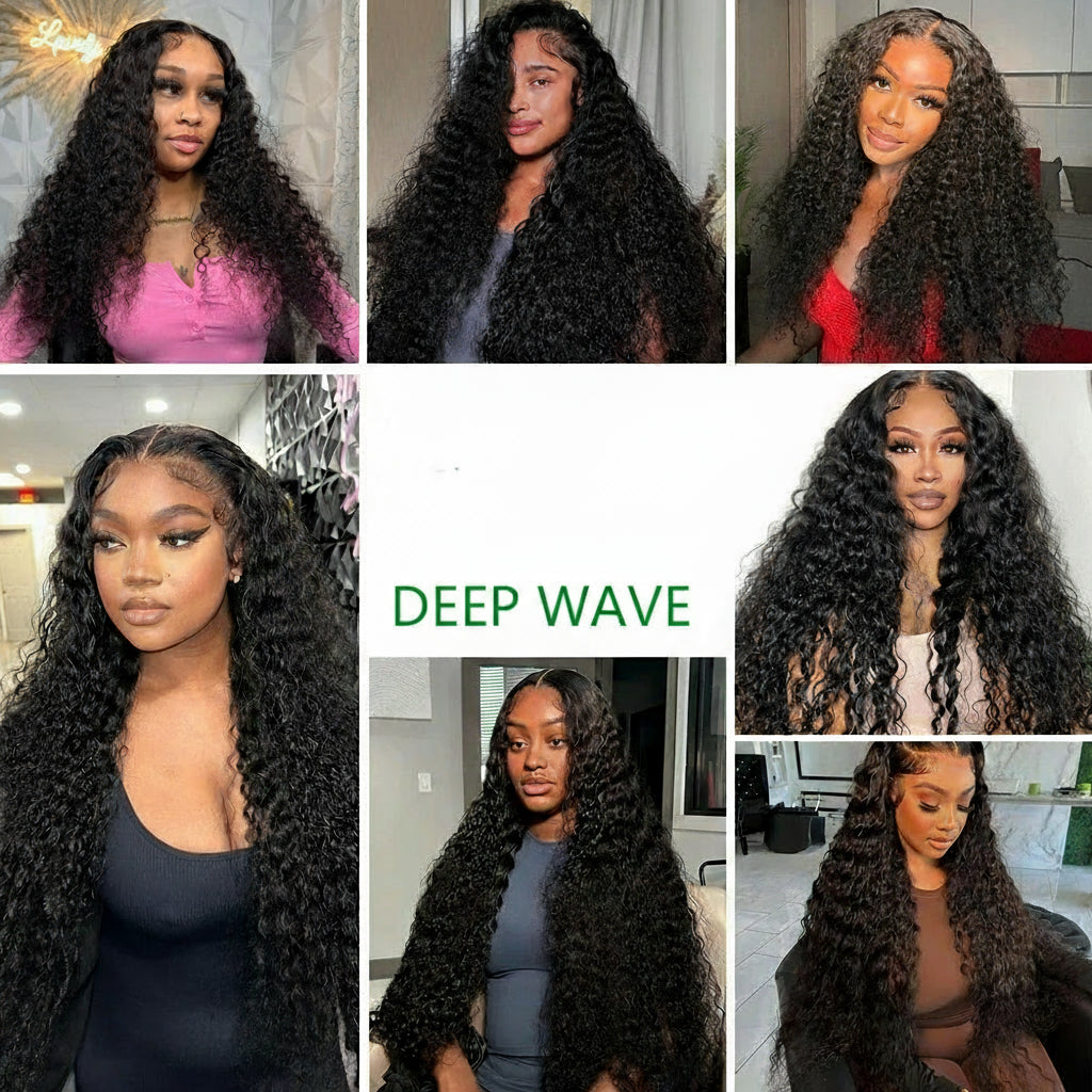 Deep Wave Bundles 3 PCS Natural Color 100% Remy Human Hair
