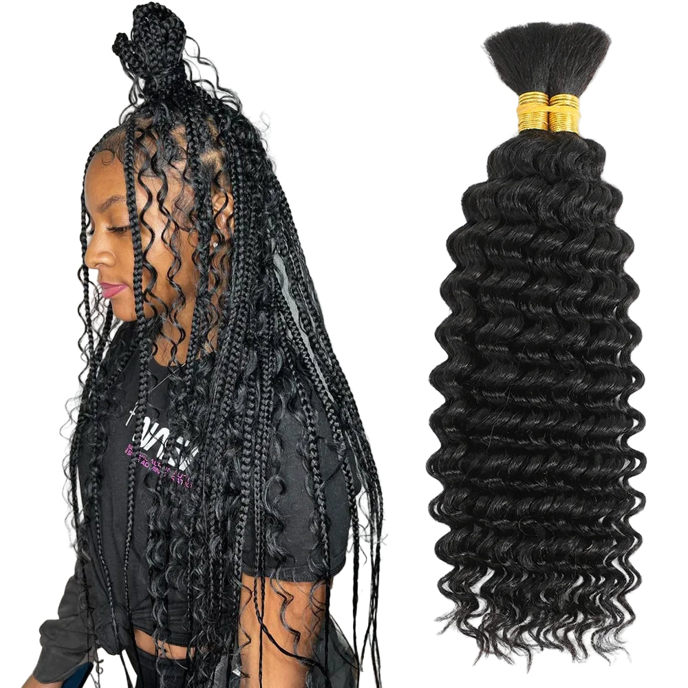 Chocolate Brown Deep Wave Human Hair Crochet Bundles