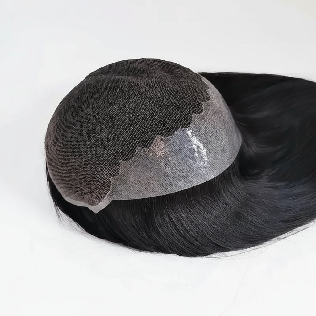 Lace Pu Long Hair Man Toupee