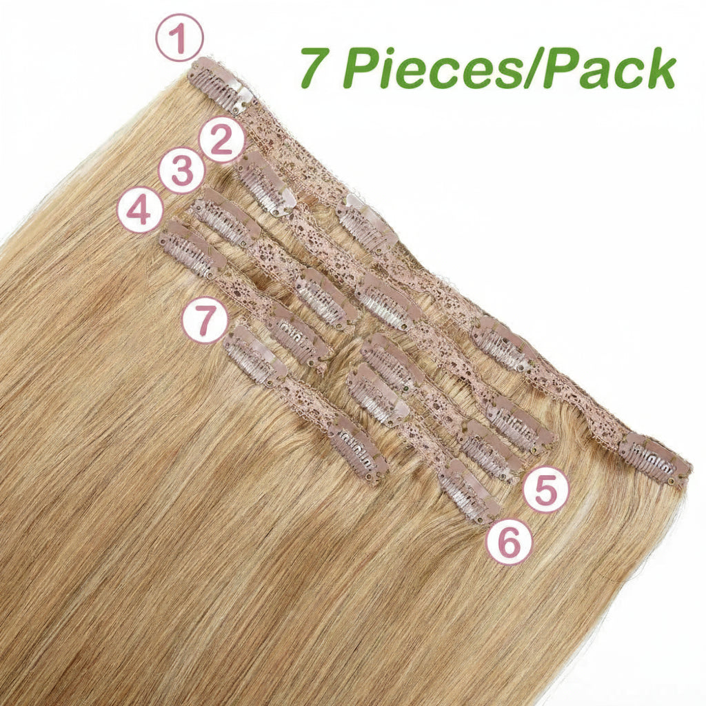 Honey Blonde Clip in Hair Extensions 27#