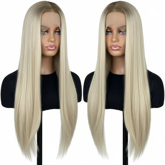 Long Blonde Ombre Straight Wig