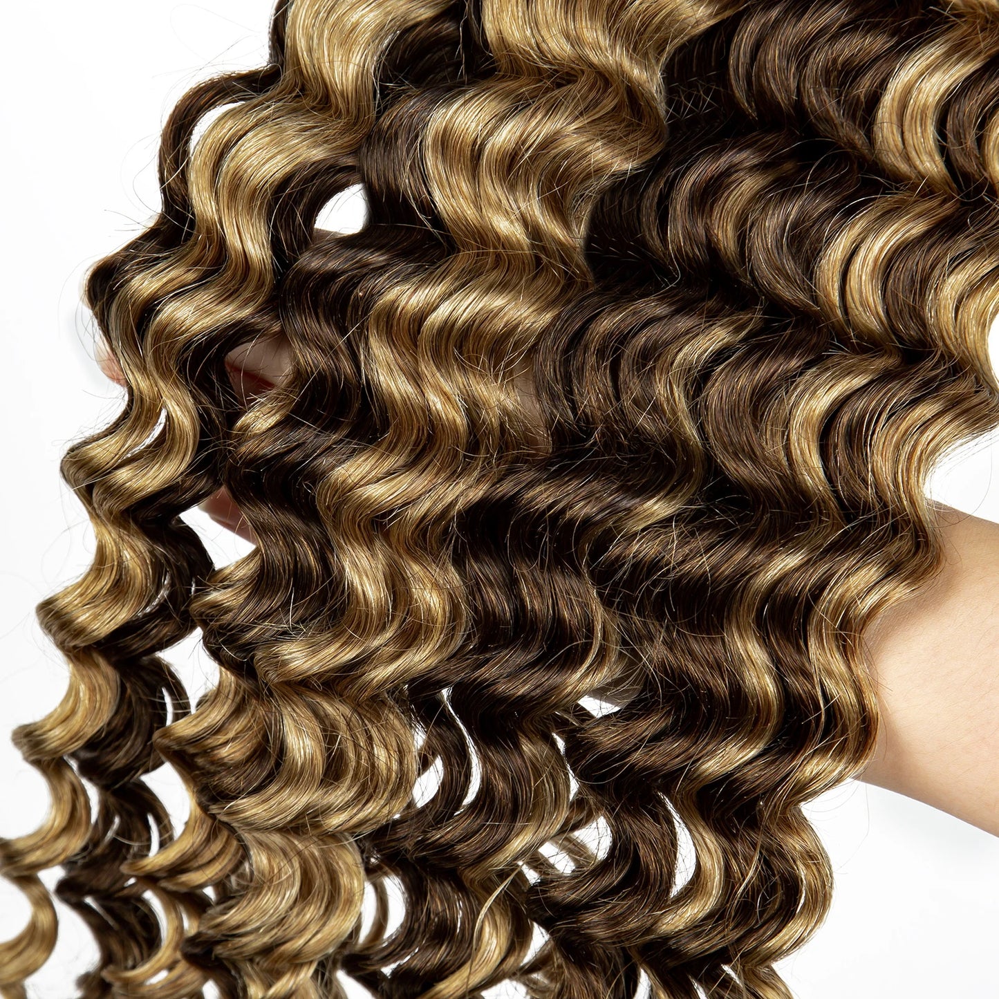 22 24Inch Deep Wave Bulk Human Hair for Boho Braids No Weft Colored 100% 12A Human Hair Bulk Curly Extensions for Braiding