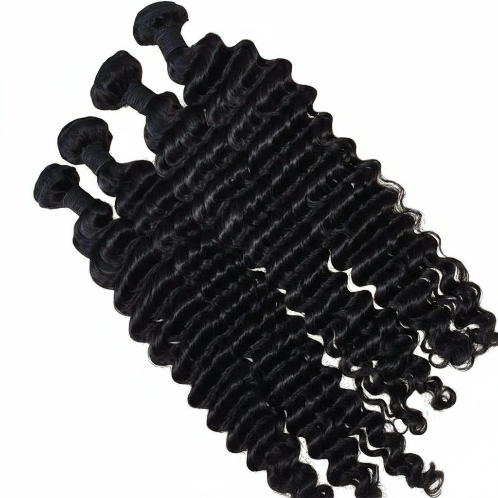 Deep Wave Human Hair Bundles 24 26 28 inch Deep Curly Bundles 100% Human Hair for Women Brazilian Raw Hair Extensions