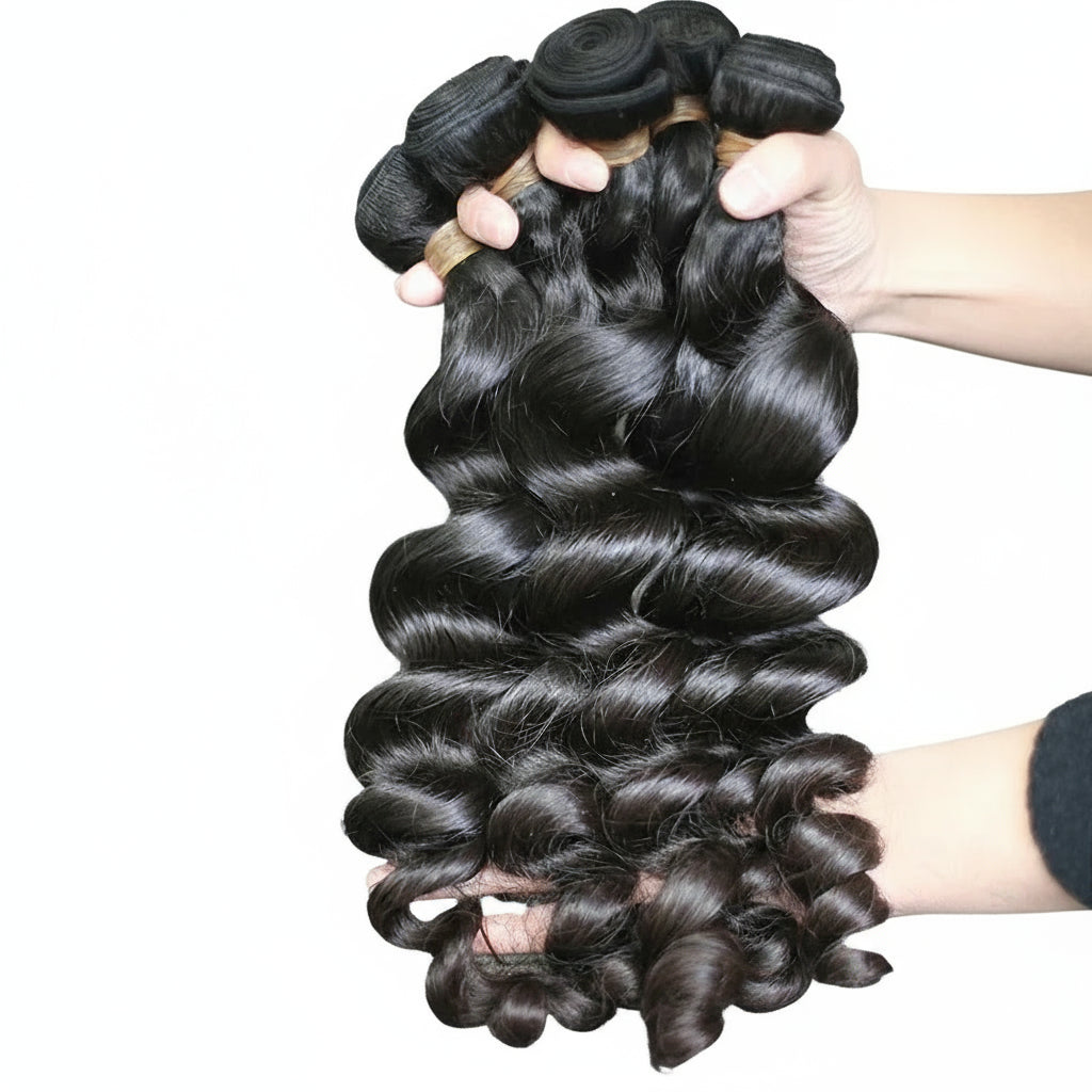 30 Inch Bundles Peruvian Loose Wave Hair Bundles 100% Human Hair Extensions