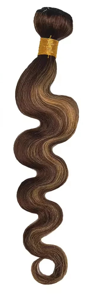 30 32 Inch Highlight Body Wave Bundle 100% Human Hair Bundle P4/27 Honey Brown Brazilian Hair Bundles 1 3 4 Remy Hair Bundle