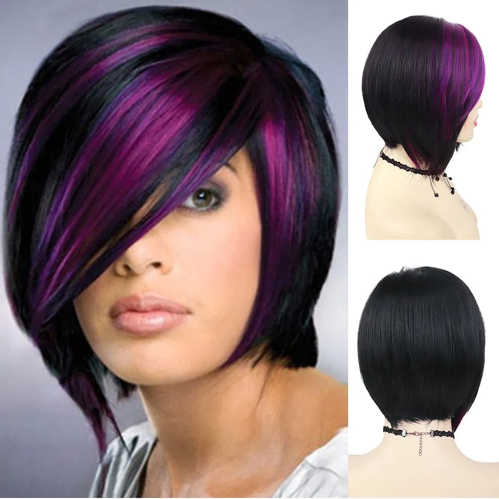 Synthetic Burgundy Wig f