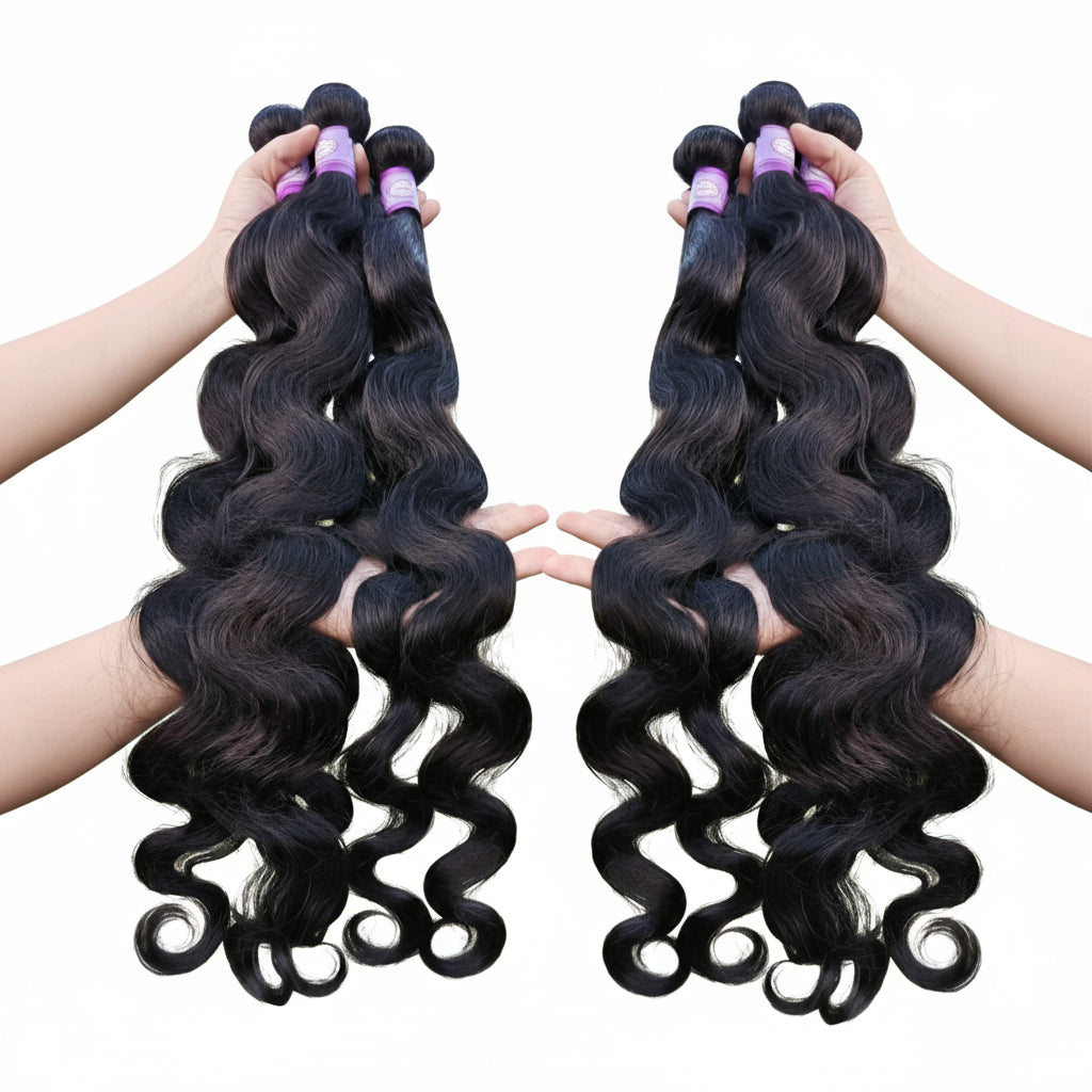 Loose Body Wave Virgin Raw Indian Human Hair 3/4 Bundles Deal Wet And Wavy Hair Weave Extension Double Weft