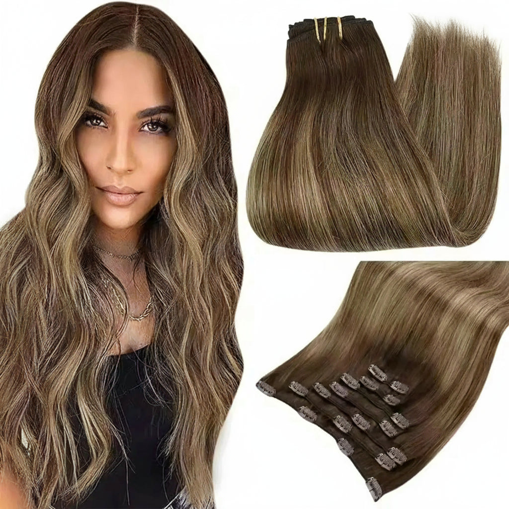 Human Hair Extensions Clips
