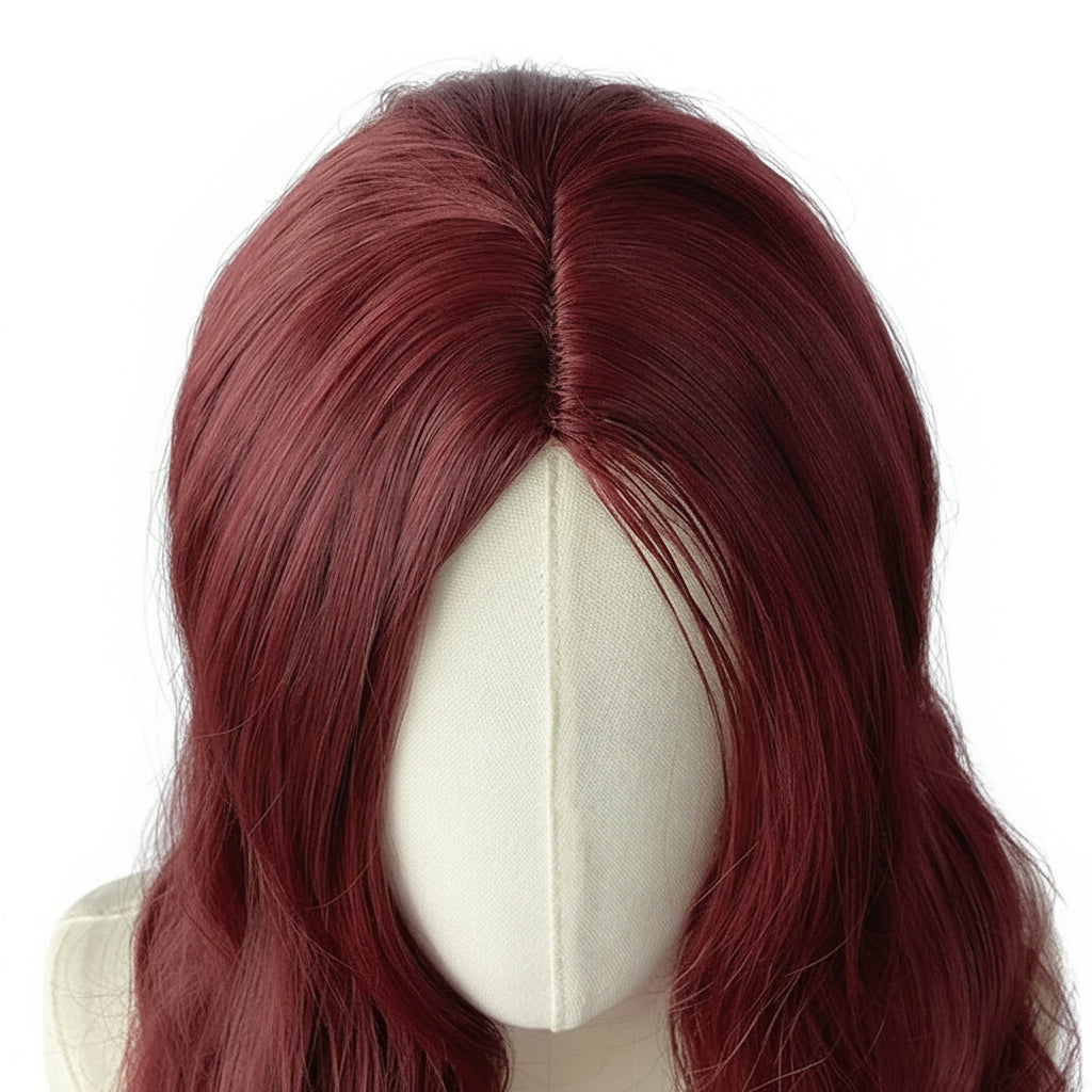 European  American Synthetic Wig Wine Red