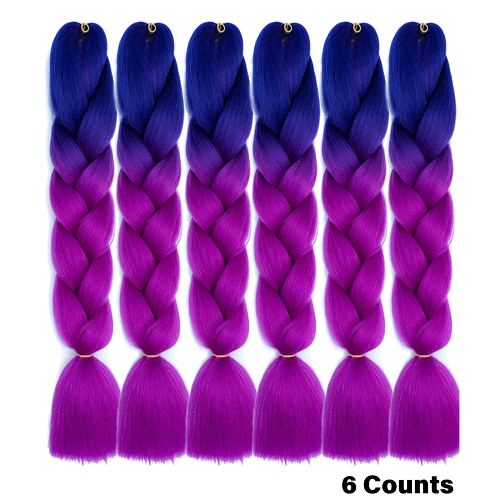 Crochet Braids 6Pcs Braiding Hair Ombre Synthetic