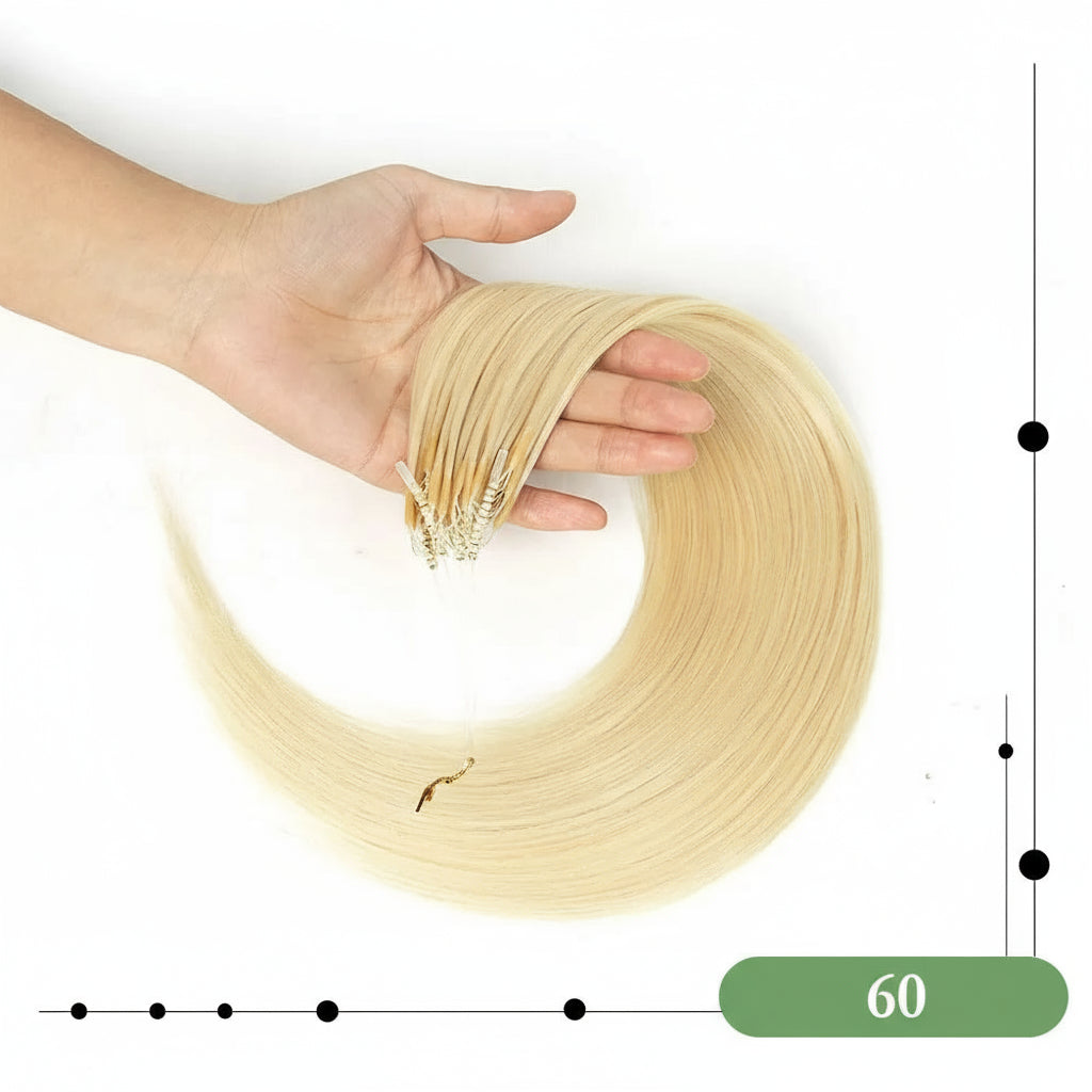 8D Human Hair Extensions Blonde 12"-24" Microlink
