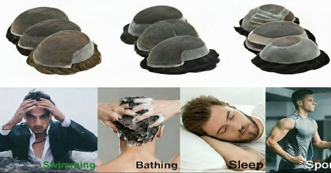 Human Hair Toupee D73 Indian Hair System