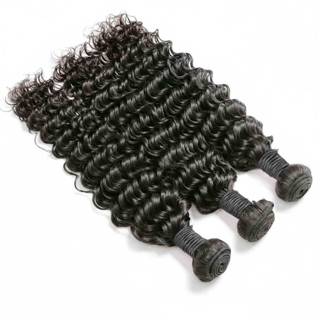 Deep Wave Human Hair Bundles 24 26 28 inch Deep Curly Bundles