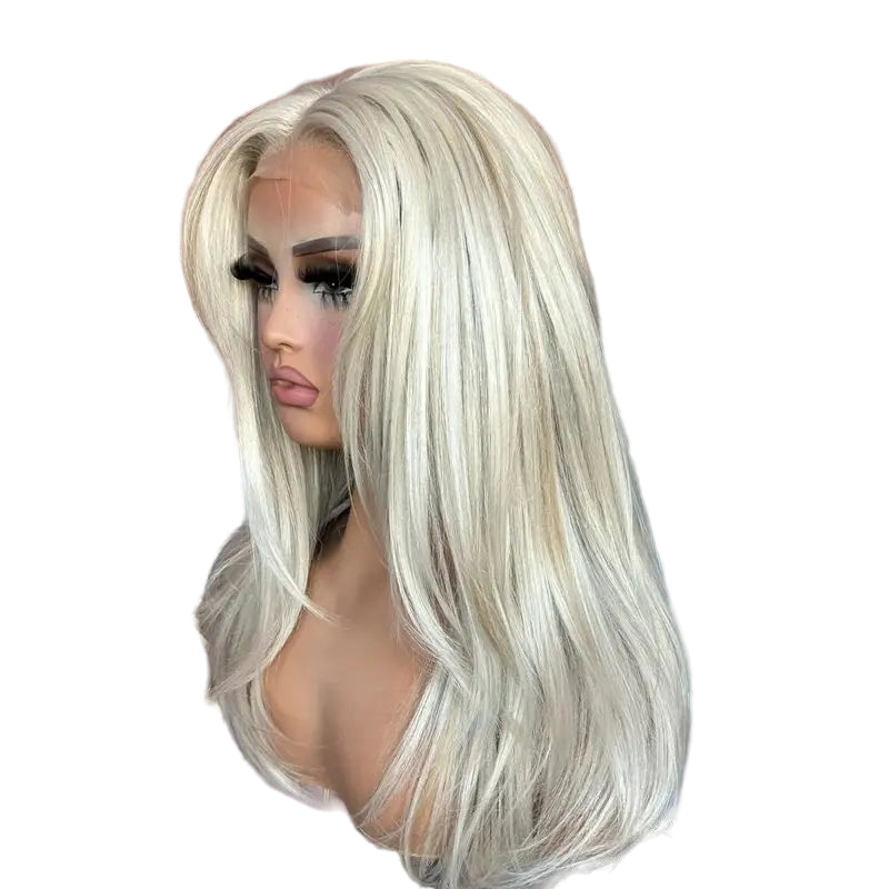 White Platinum Blonde Synthetic HD Lace Front Wig