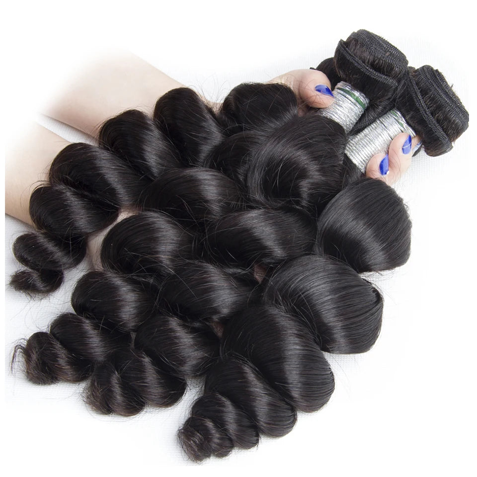 32 Inch Human Hair Bundles Loose Wave Bundles Indian Hair Weave Bundles