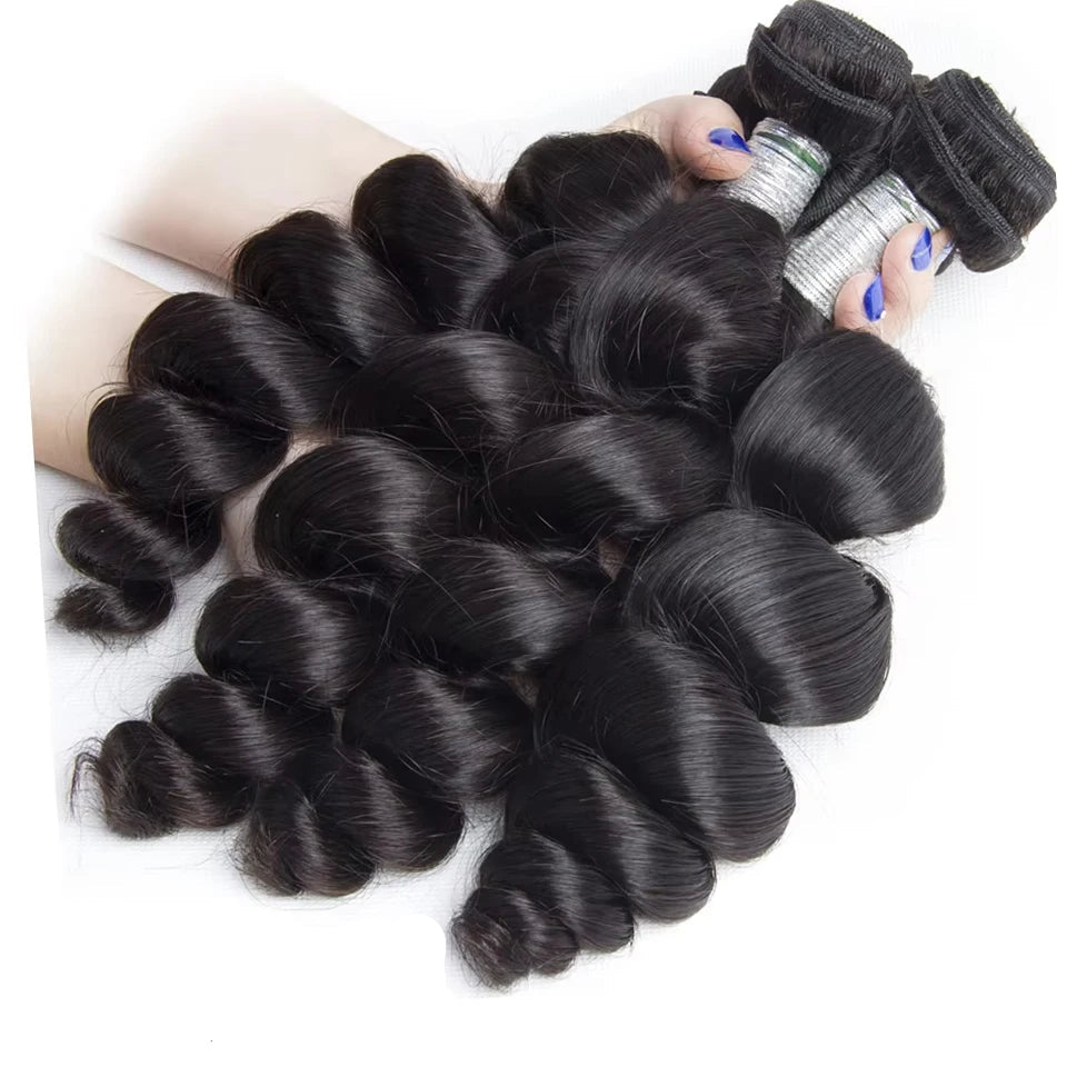 32 Inch Human Hair Bundles Loose Wave Bundles Indian Hair Weave Bundles