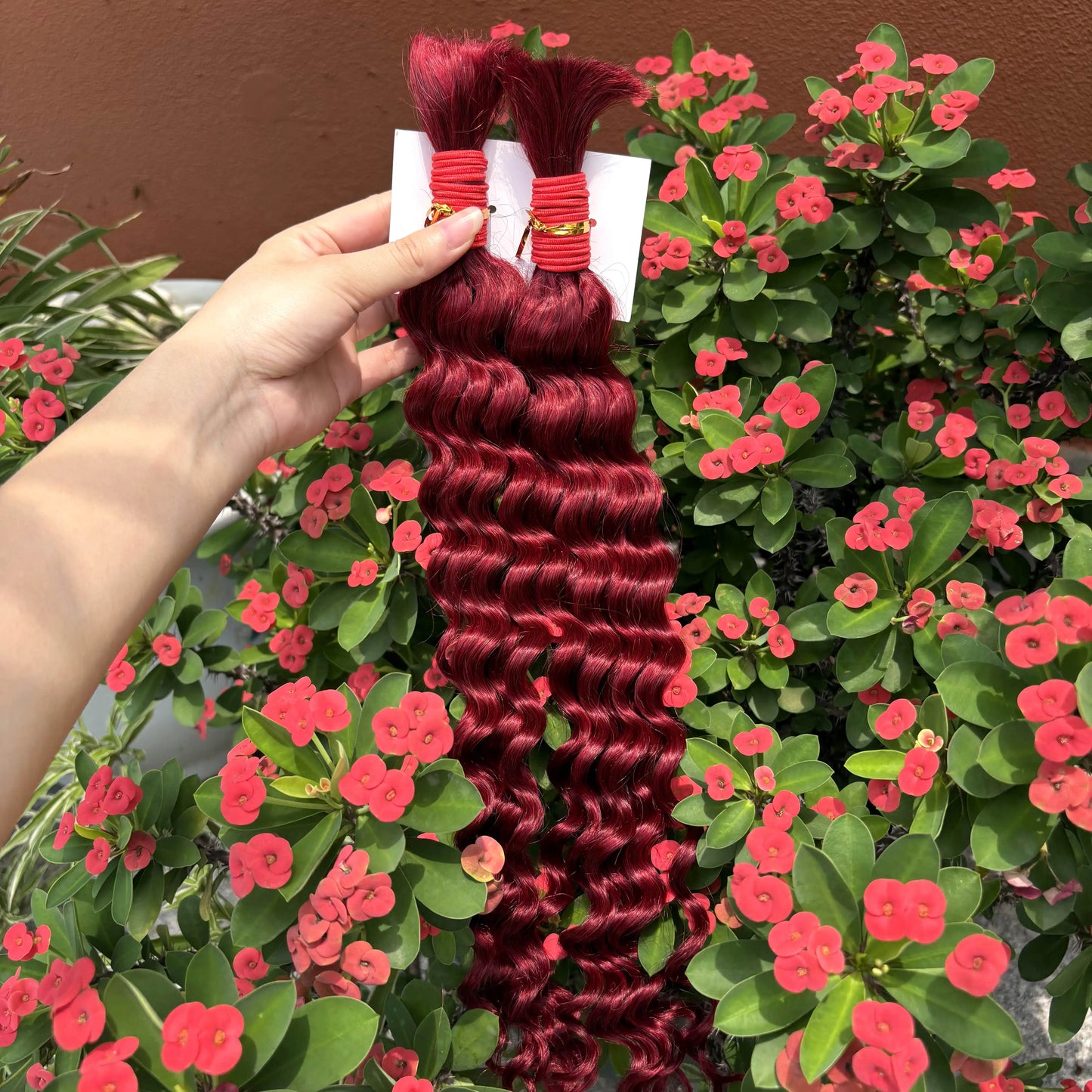 22 24Inch Deep Wave Bulk Human Hair for Boho Braids No Weft Colored 100% 12A Human Hair Bulk Curly Extensions for Braiding