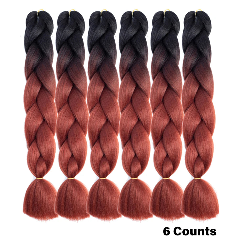 Crochet Braids 6Pcs Braiding Hair Ombre Synthetic
