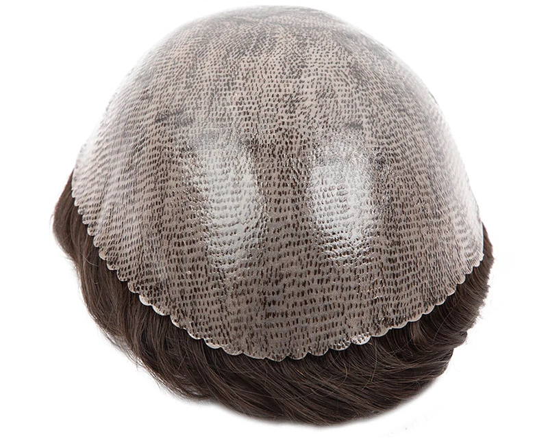 4mm Wave Afro Human Hair Wigs for Men Thin Skin