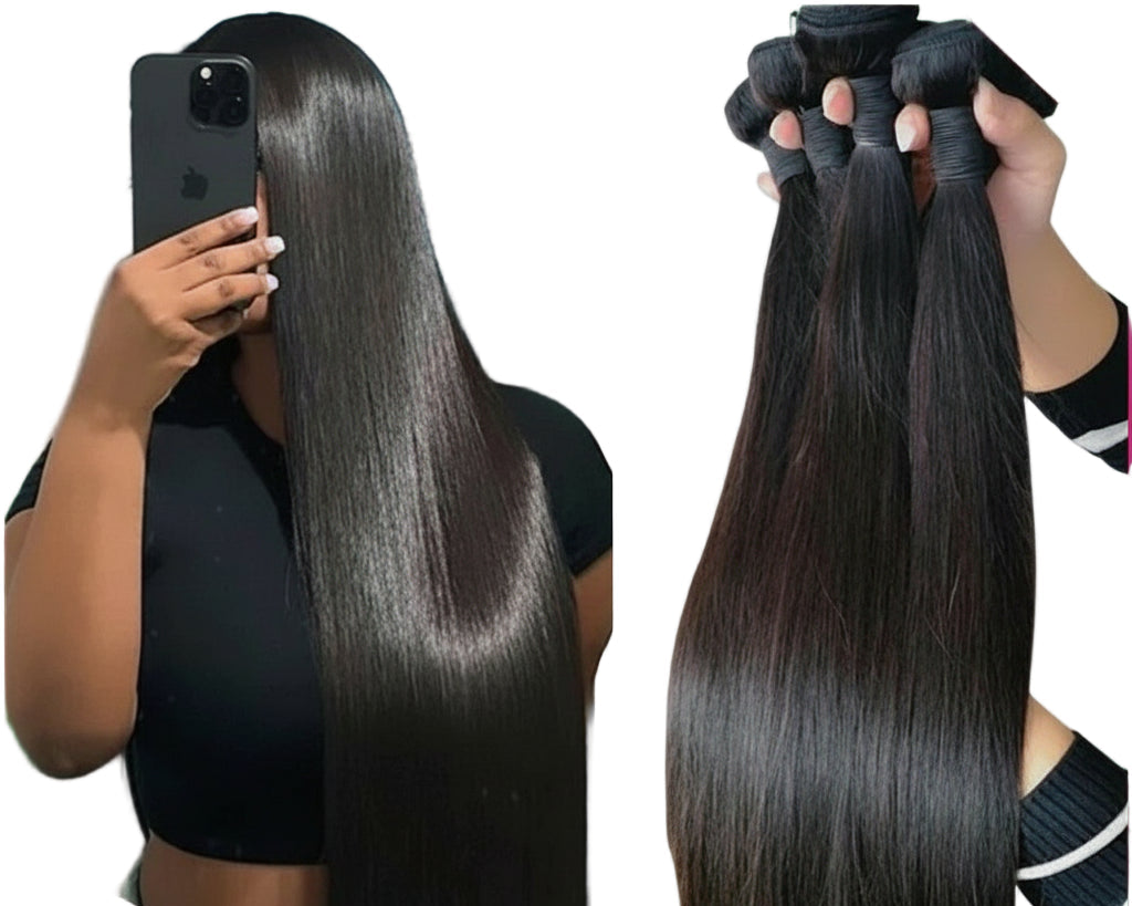 Unprocessed Virgin Human 12A Straight Bundles 100% Raw