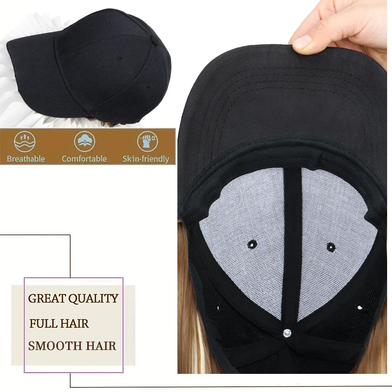 18Inch Synthetic Baseball Cap  Long  Hair Extensions