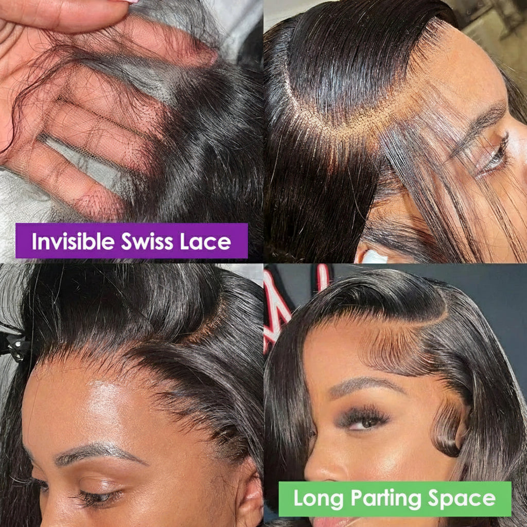 200% Transparent Body Wave Lace Front Brazilian