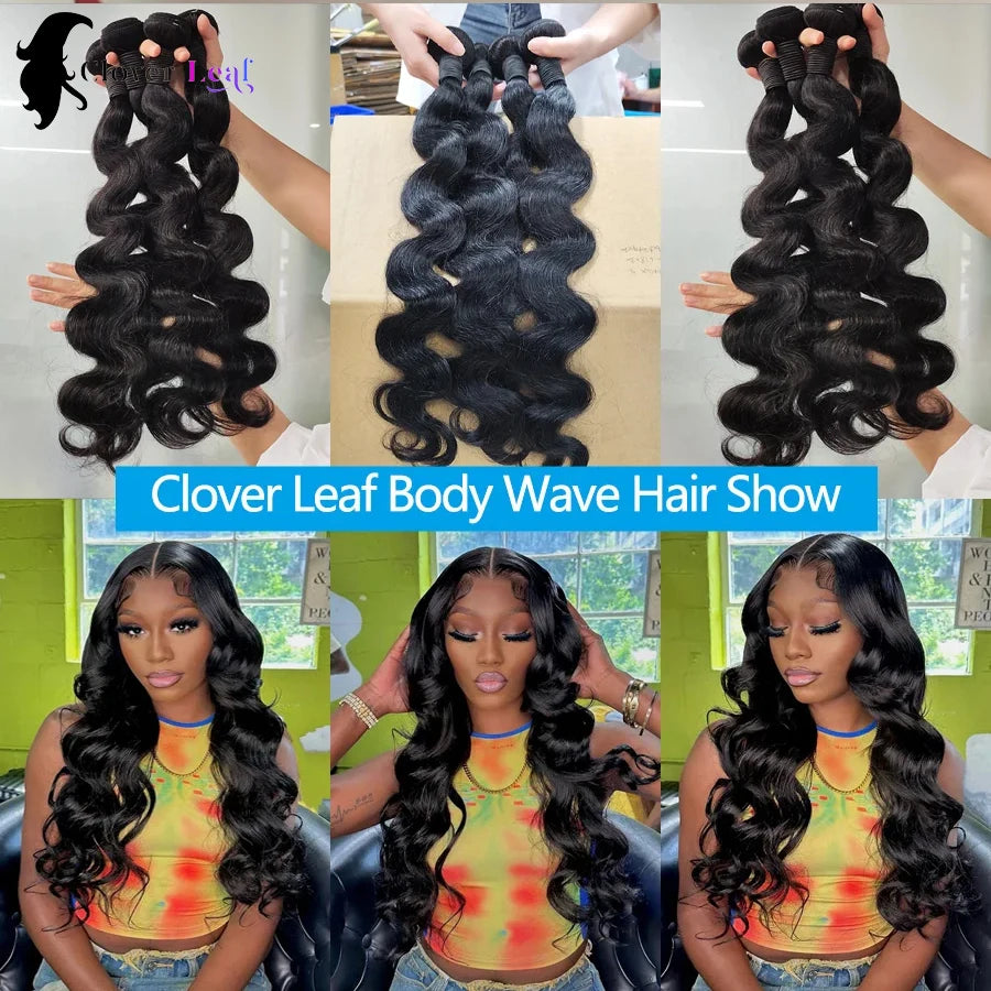 24inch Body Wave Human Hair Bundles 100% Brazilian Raw Human Hair 1/3/4 Bundles for Women 10A Thick Bundles