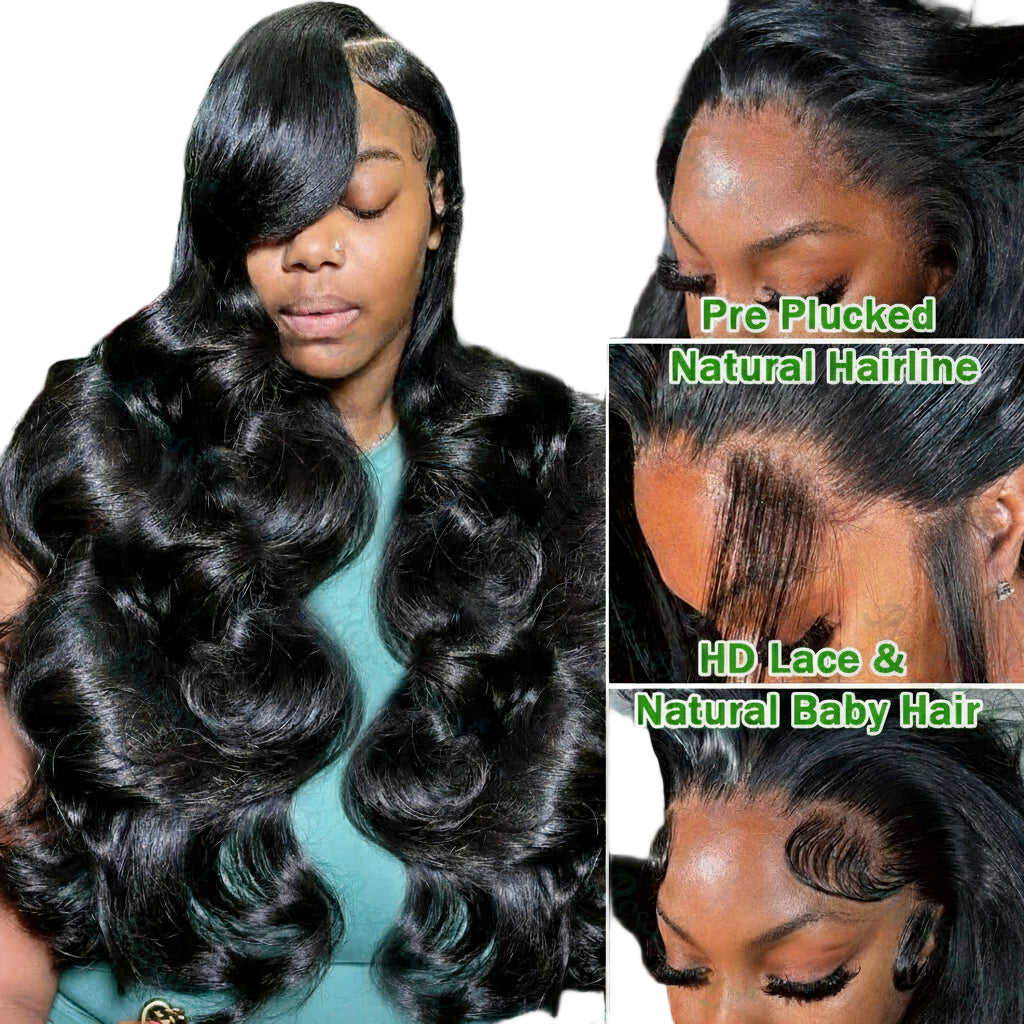 Hd Lace Wig 13x6 Human Hair Transparent PrePlucked Brazilian Body Wave Lace Frontal 30 40 Inch Lace Front Wigs