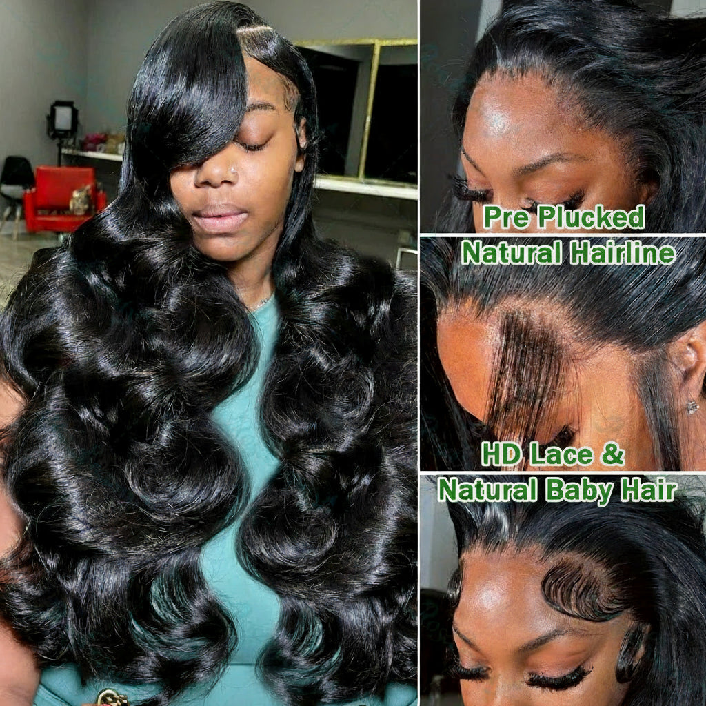 Full Hd Lace Wig 13x6 Human Hair PrePlucked Brazilian Body Wave 30 40 Inch