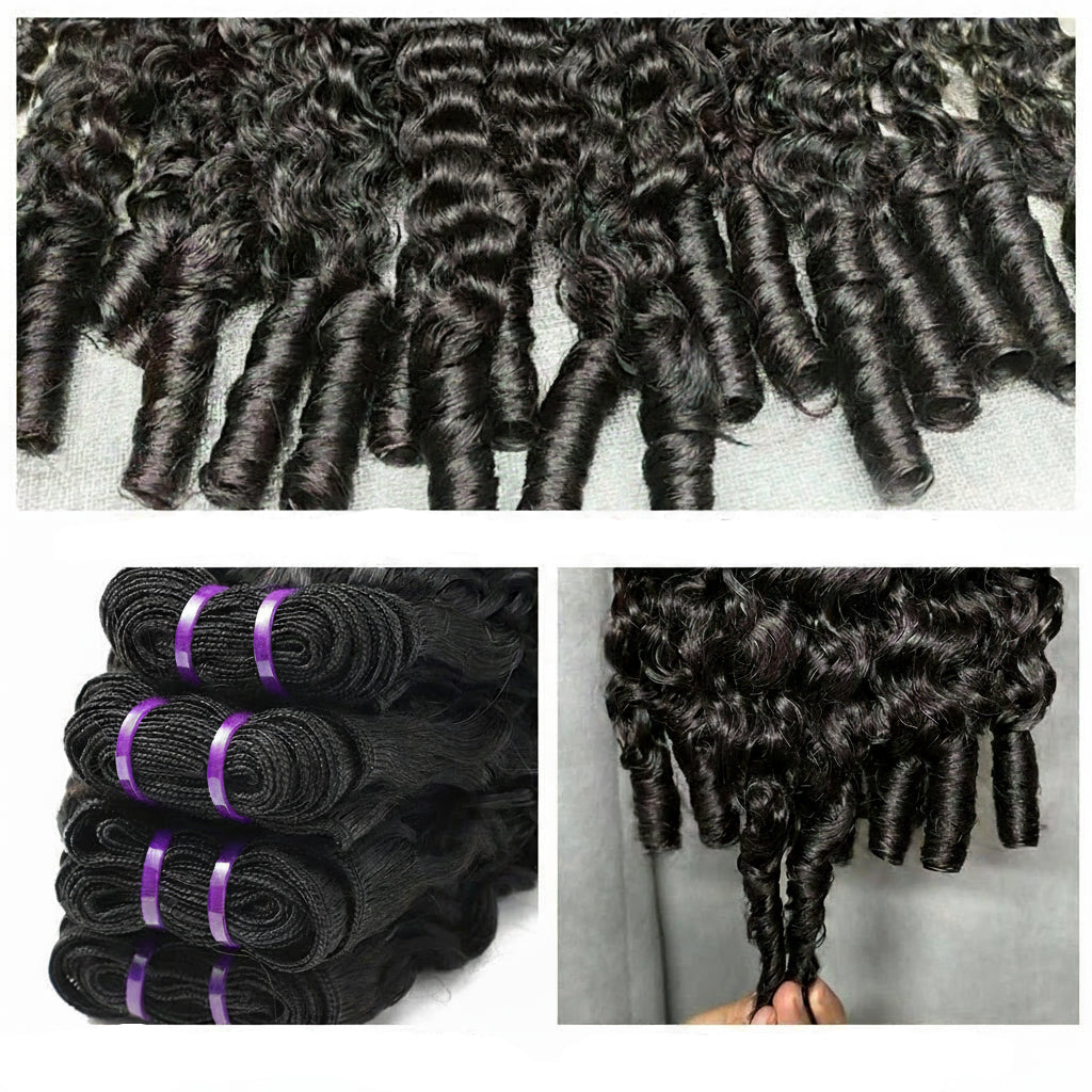 Burmese Curly Bundles Human Hair Raw Virgin Curly Hair Bundles Water Wave Human Hair Bundle Spiral Curls Double Weft
