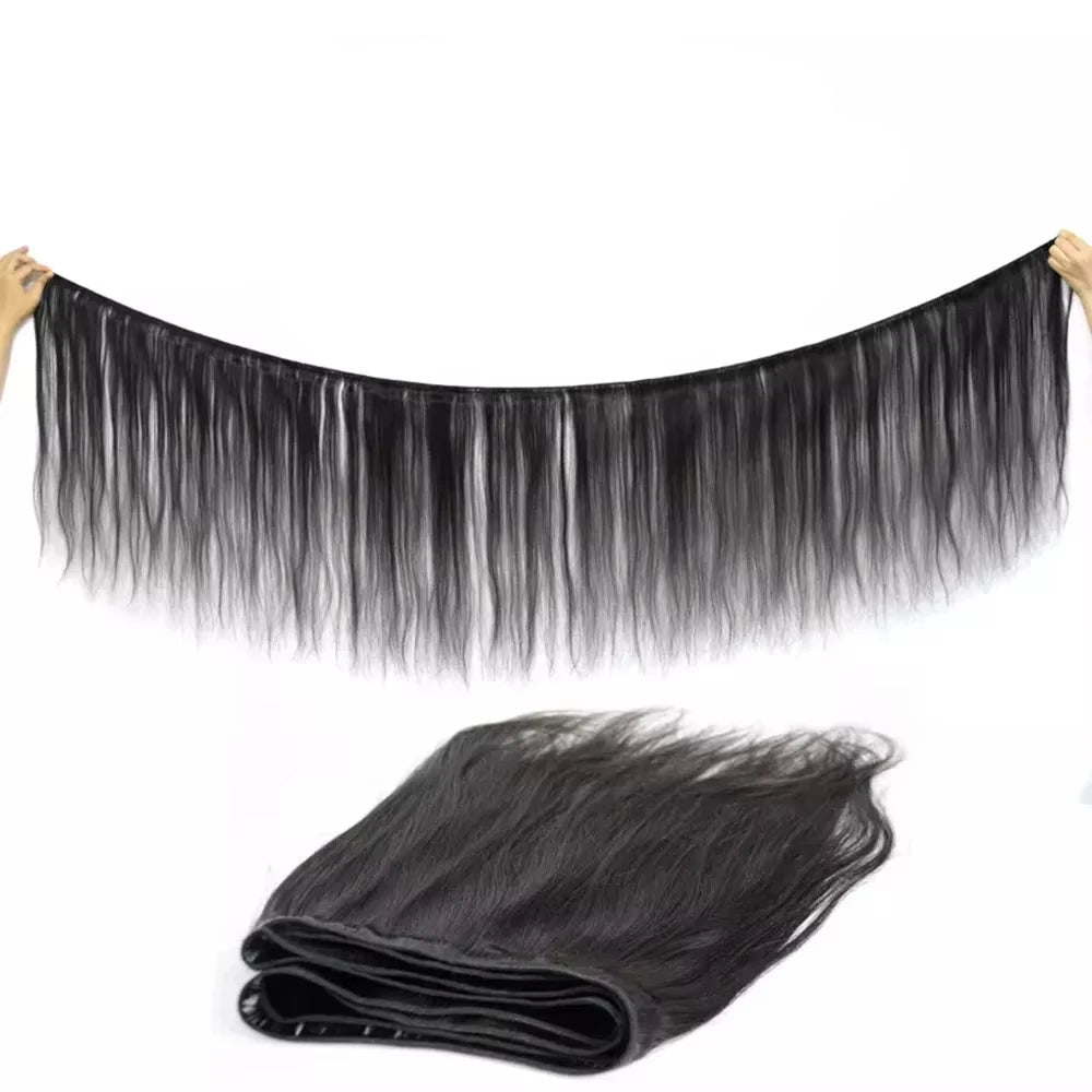 12A Brazilian Bone Straight Extensions Human Hair Bundles 100% Unprocessed Remy Double Weft Natural Black Thick Bundle