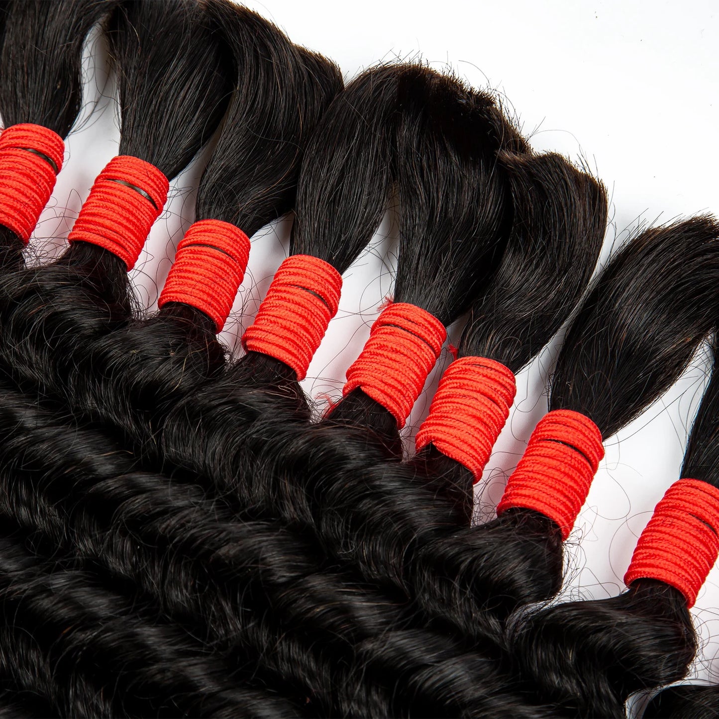 22 24Inch Deep Wave Bulk Human Hair for Boho Braids No Weft Colored 100% 12A Human Hair Bulk Curly Extensions for Braiding