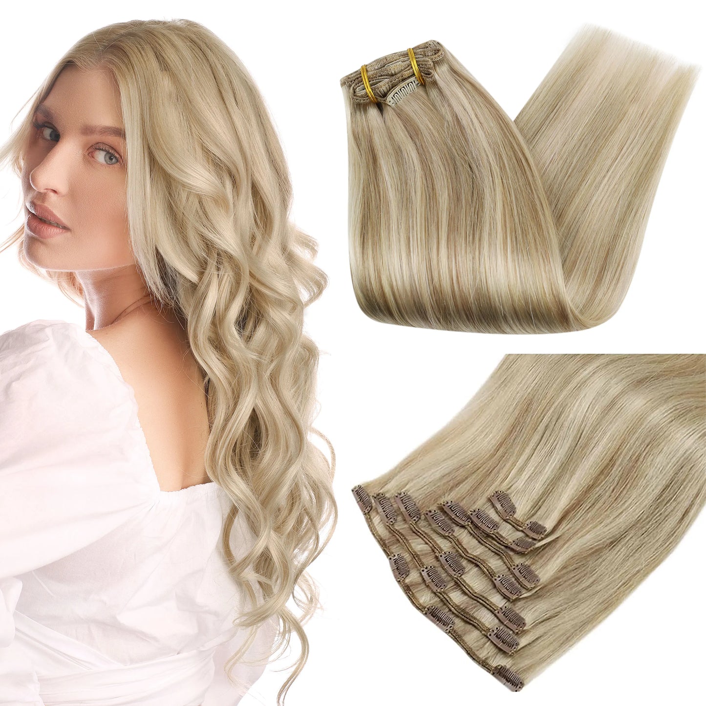 Human Hair Extensions Clips
