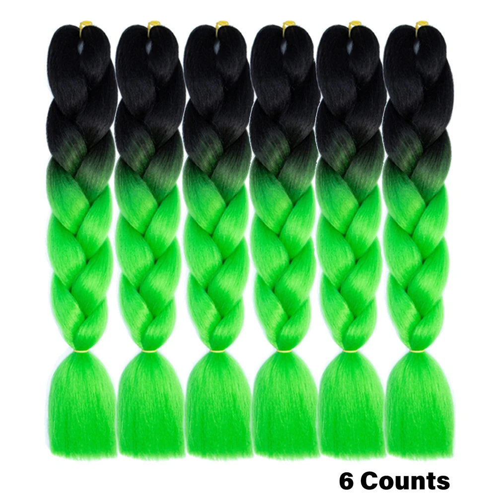Crochet Braids 6Pcs Braiding Hair Ombre Synthetic