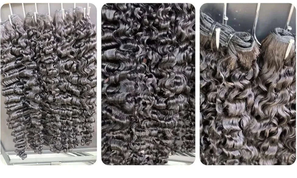 3C4A Burmese Curly Hair Bundles Virgin Human Hair Burmese Vietnamese Raw Human Hair Extensions Garde 18A