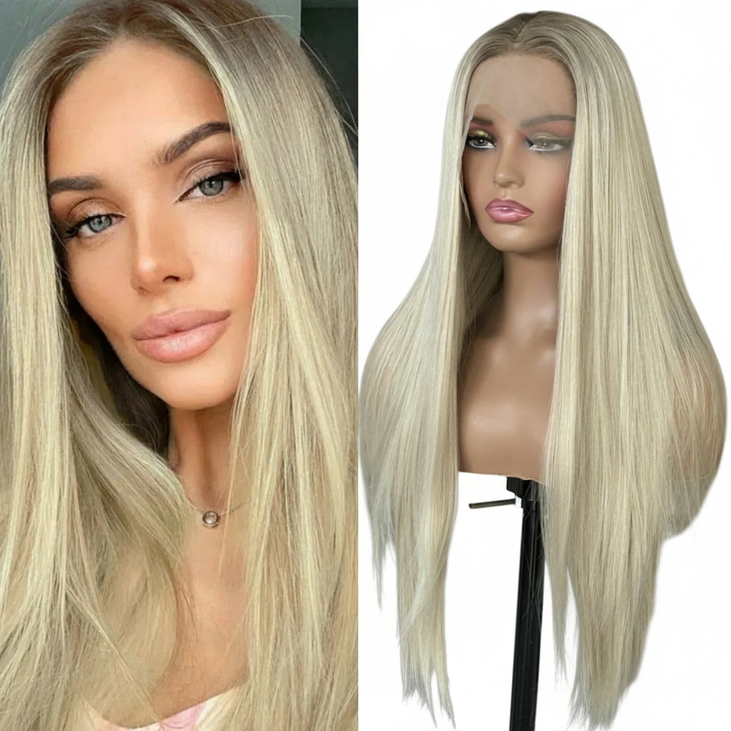 Long Blonde Ombre Straight Wig