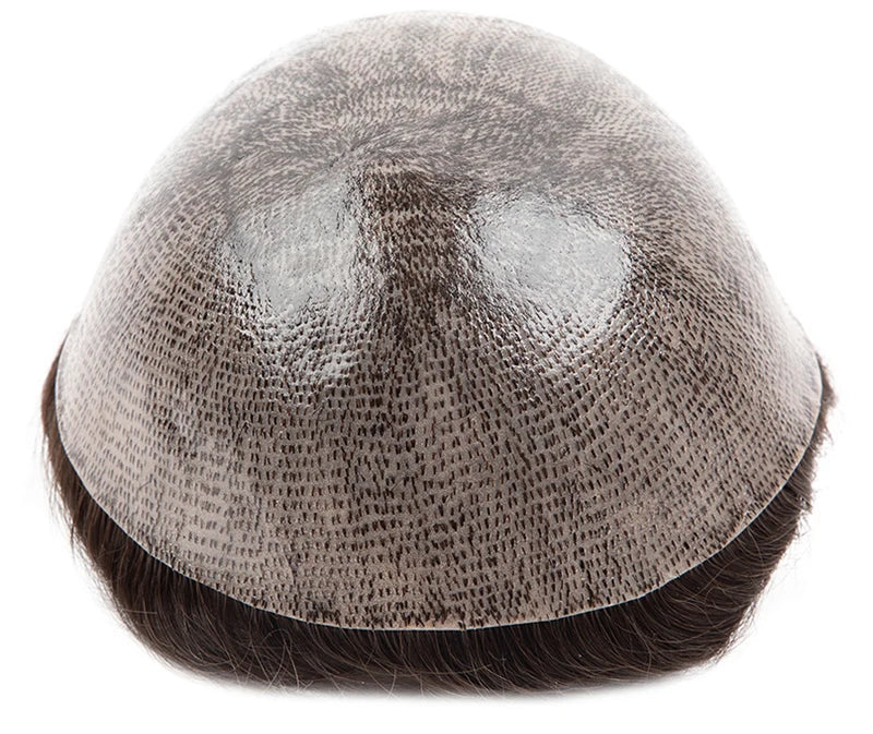 4mm Wave Afro Human Hair Wigs for Men Thin Skin